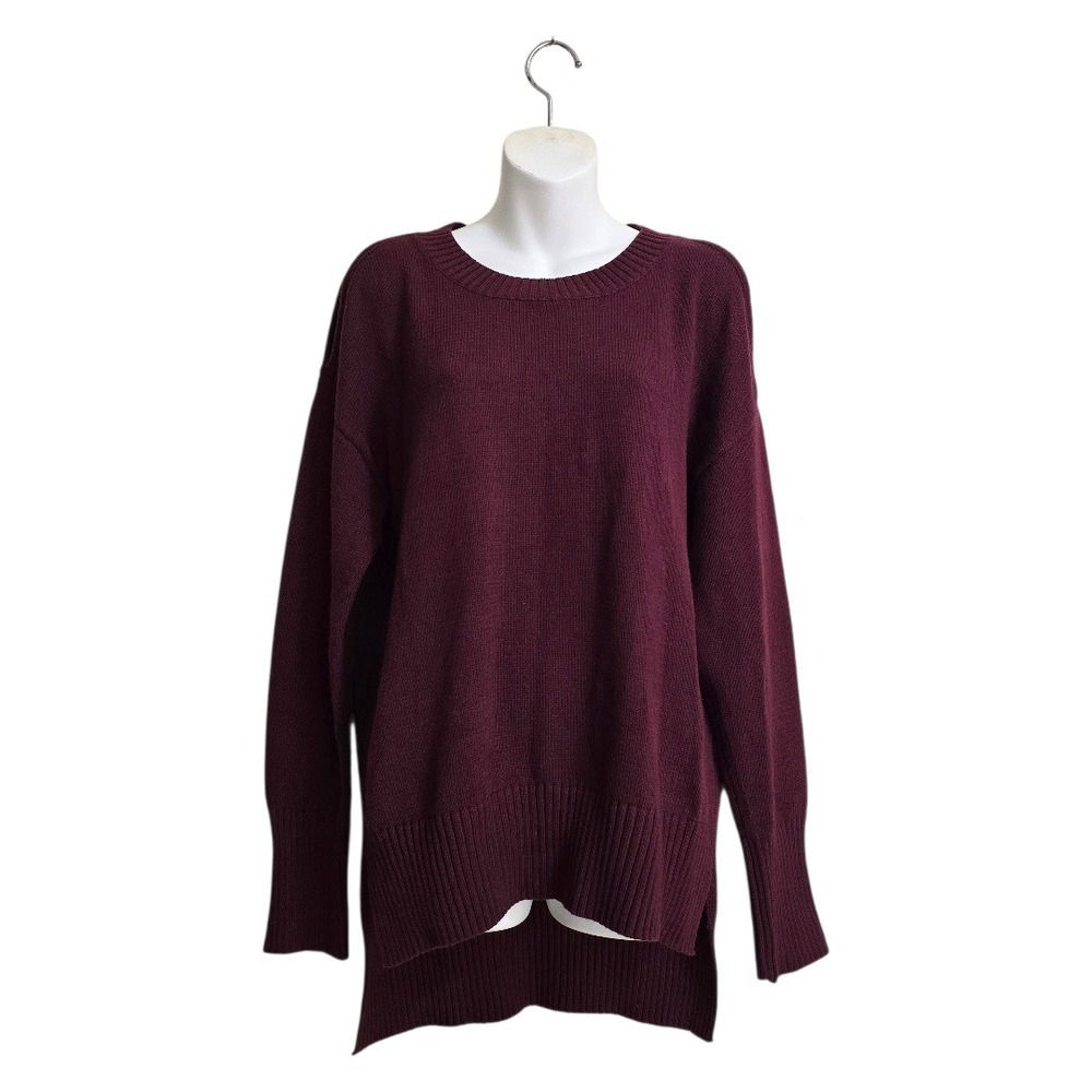 BCBGMaxazria Knit Hi-Lo Cold Shoulder Long Sleeve Sweater In Sassafrass Sz M